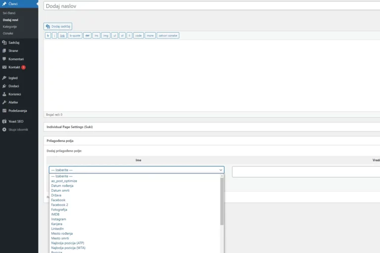 Increasing the number of items in the WordPress Custom Field dropdown list